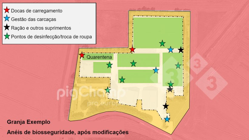 Imagem&nbsp;4. An&eacute;is de biosseguridade, ap&oacute;s redesenho da rota.
