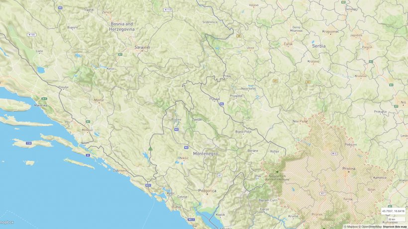 Localiza&ccedil;&atilde;o do surto de PSA no Montenegro. Fonte:&nbsp;WOAH.
