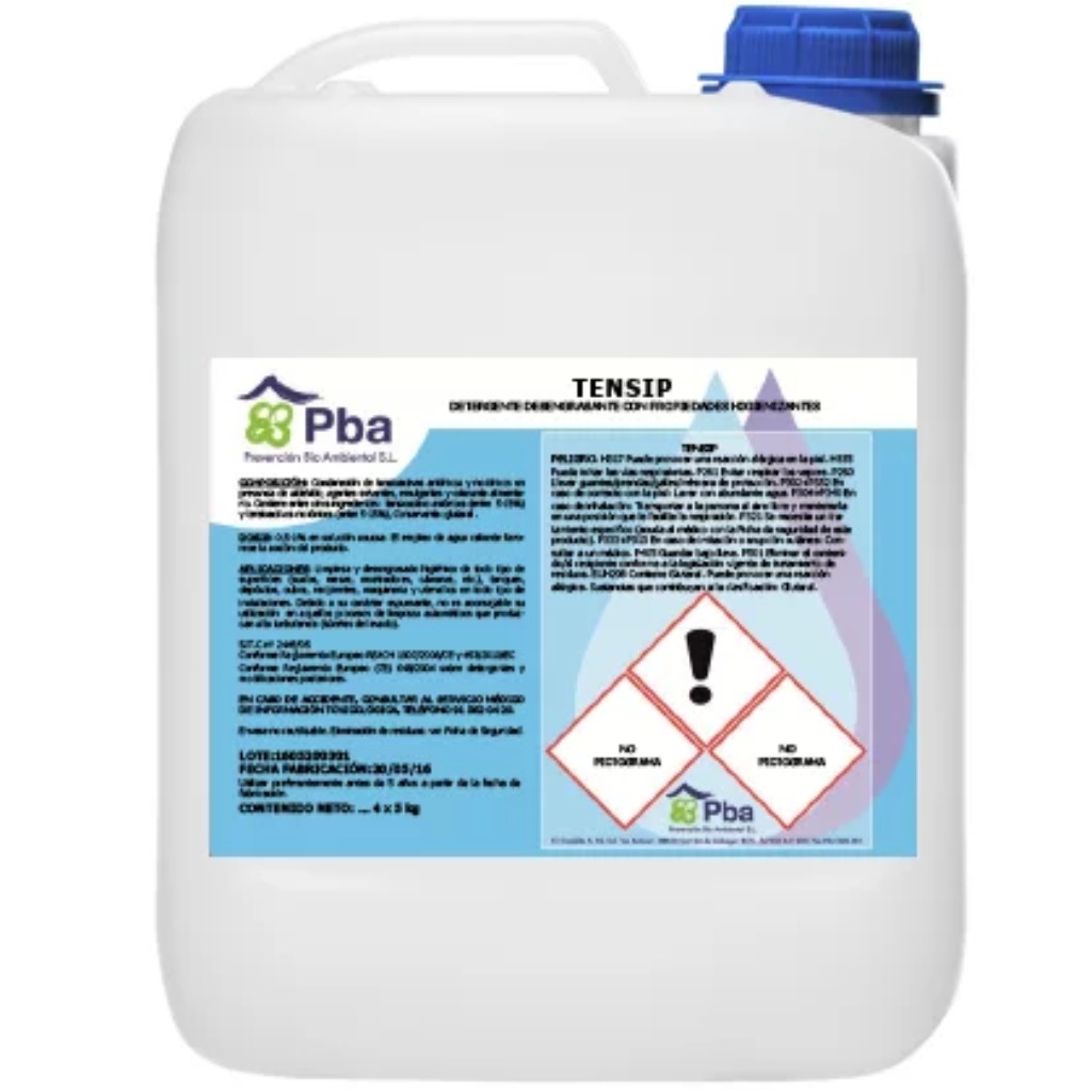 PBA Tensip detergente desengrasante NEUTRO higienizante 5 kg